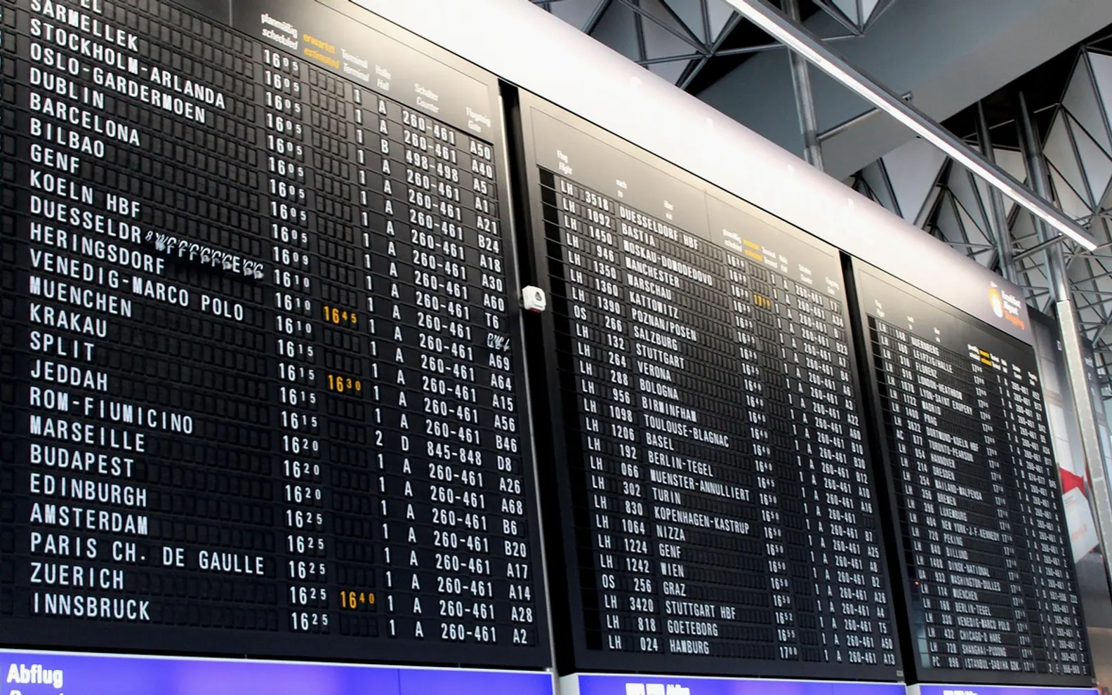 Advertisement, airport and departures