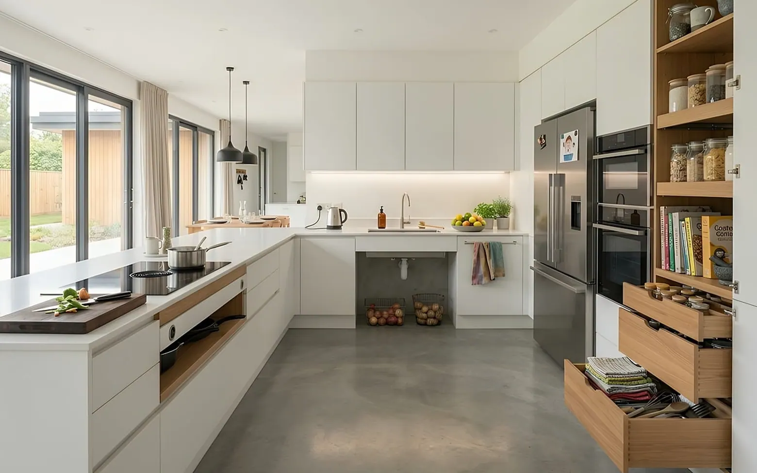 Modern kitchen, interior design and kitchen counter
